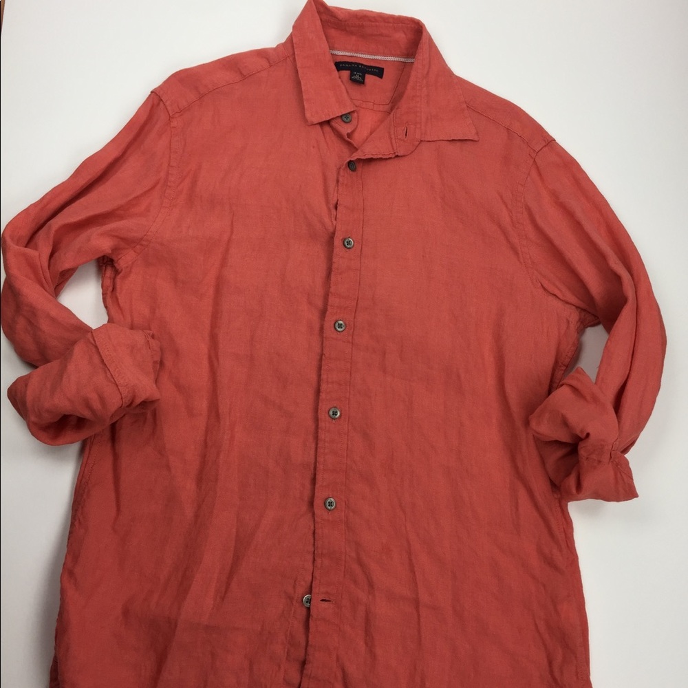 Banana republic men's medium coral flax linen